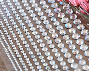 Linea Crystals Self Adhesive | Mixed Rows of Stick on Crystals | Stick on Rhinestone Decoration | DIY invitations | Card Making