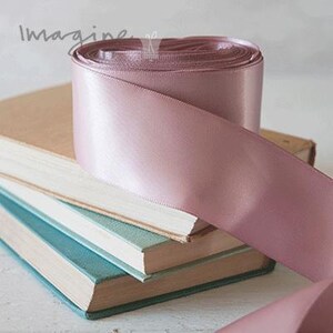 Cinta de satén rosa empolvado / Disponible en varios anchos / 6 mm, 13 mm, 16 mm, 25 mm, 38 mm o 100 mm de ancho / Cinta perfecta para bodas