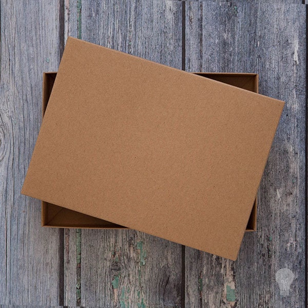 Boîte pour cartons A6 en kraft | Boîte pour cartes de voeux en finition kraft | Boîte de présentation | Boîtes d'invitation Flat Pack.