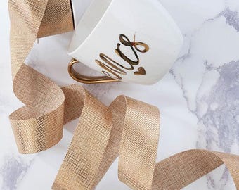 Gold Metalino Ribbon | Textured Gold Ribbon with a Metallic Sheen | 25mm or 40mm wide Decorative Ribbon