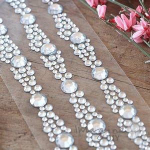 Strass adesivi decorativi per inviti di nozze e creazione di biglietti / Constellation Crystal Rows / Adesivi di cristallo