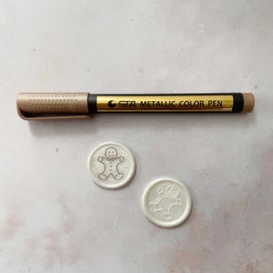 Penna evidenziatore con sigillo in ceralacca - Oro champagne metallizzato / Decora i sigilli in ceralacca con dettagli in oro perlato