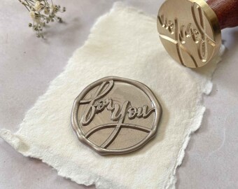 Per te - Grande timbro di ceralacca in stile calligrafico \ Sigillo di ceralacca per carta da regalo, imballaggi, inviti, cancelleria ecc.