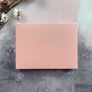 Boîte pour cartes de 5 x 7 pouces En Blush | Boîte pour cartes de voeux | Boîte d'invitation | Boîte de présentation | Boîtes plates en rose poudré