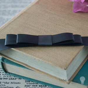 Flat Bow in Charcoal Grey | Single or Double Loop Bow for Decorating Wedding Invitations, Stationery, Gift Wrap and More | Dark Grey Bow