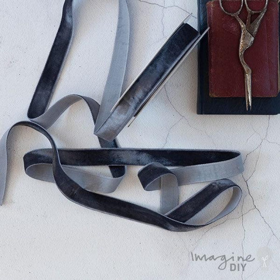 Anthracite Grey Velvet Ribbon | Dark Grey Velvet Ribbon by Vivant | 6mm ...