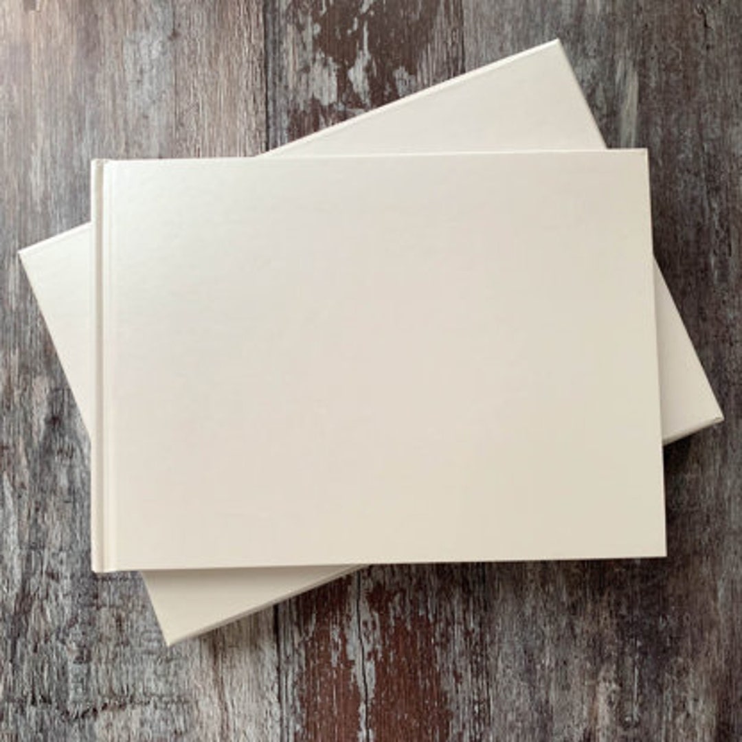 Blank Boxed Guest Book in Pearlised White DIY Guest Book Blank Journal
