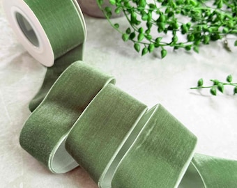 Hunter Green Velvet Ribbon - 3 Meter Roll | 3mm, 6mm, 9mm, 16mm, 25mm or 38mm wide | Dark Dusky Green Velvet Ribbon