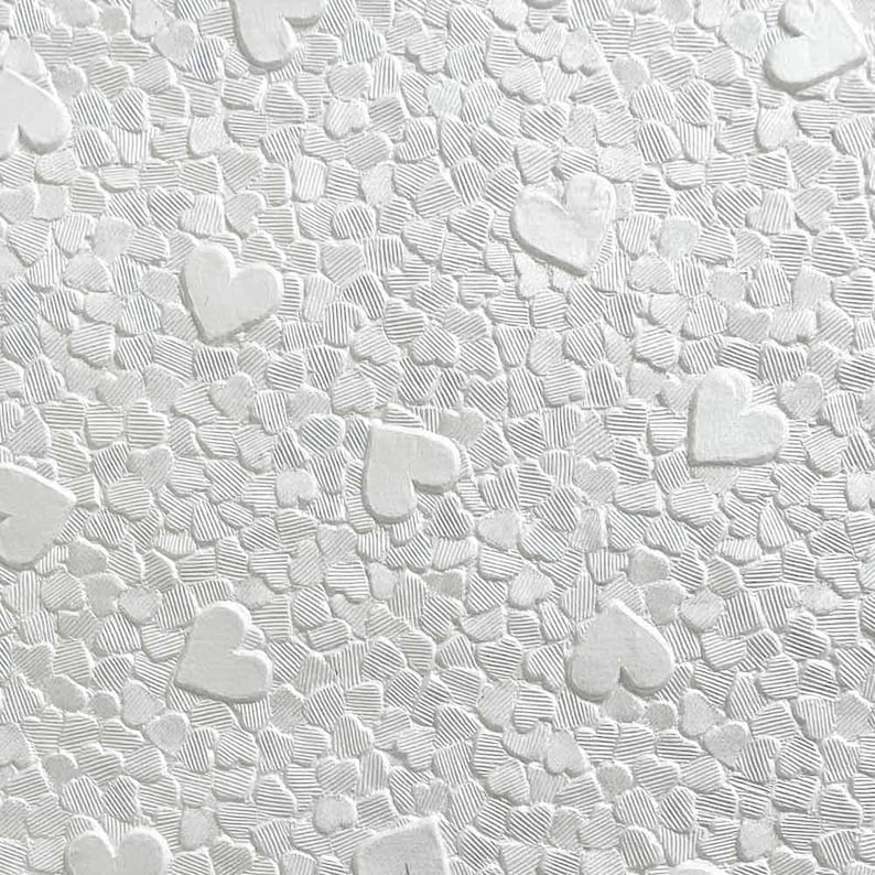Hearts Embossed Paper Snow White  ImagineDIY