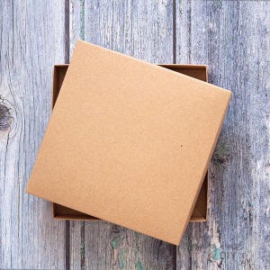 Square Card Box in Kraft | Invitation Box in Kraft Finish | Square Presentation Box | Greetings Card Box | 14.7cm square.