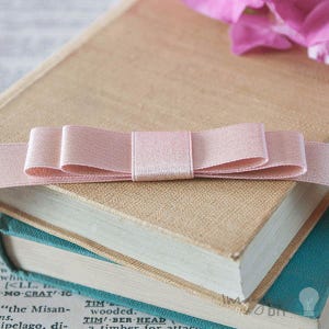 Flat Bow in Rose Gold Sparkle | Single or Double Loop Bow in Sparkly Rose Gold Colour | Perfect for Decorating Invitations, Stationery etc.