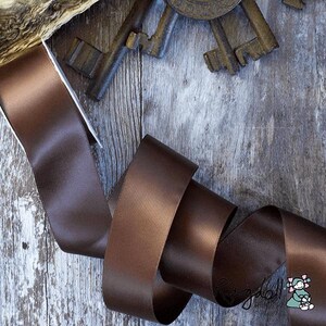 Nastro di raso color caffè nero / Rotolo da 10 metri di nastro di raso marrone scuro / 6 mm, 13 mm, 16 mm, 19 mm, 25 mm o 38 mm di larghezza / Nastro marrone cioccolato