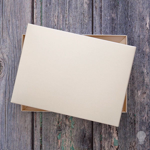 5x7 Card Box In Pearlised Ivory | Ivory Presentation Box | Greetings Card Box | Invitation Boxes | Flat Packed Boxes in Pearlised Ivory