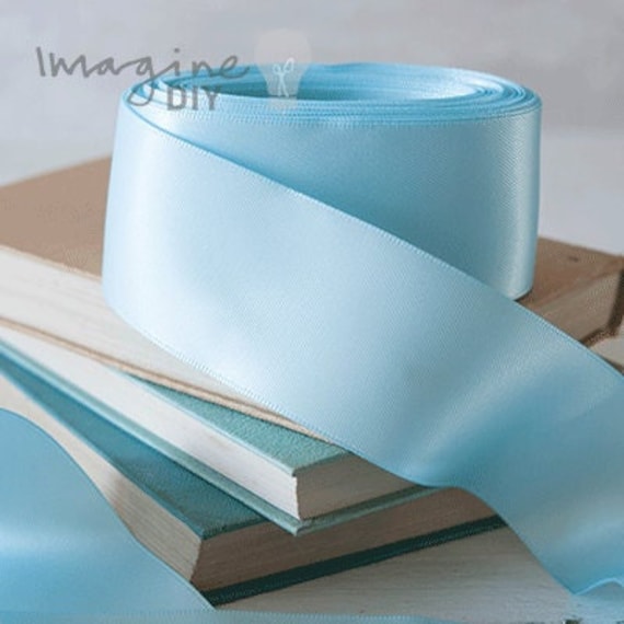 38mm wide Pale Blue Satin Ribbon | 10 METER ROLL of double faced satin  ribbon | Light blue colour | 1.5 inch