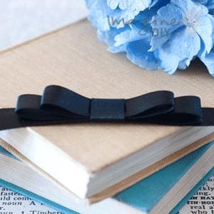 Flat Bow in Black | Double or Single Loop Bow in Black Satin | Pre Made Bow for Decorating Wedding Invitations, Stationery, Gift Wrap etc.
