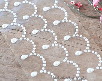 Venice Pearl - Self Adhesive Rows | Decorative Pearl Stickers | Pretty Pearl Droplet stickers | Stick On Pearl Rows | Invitation Decoration