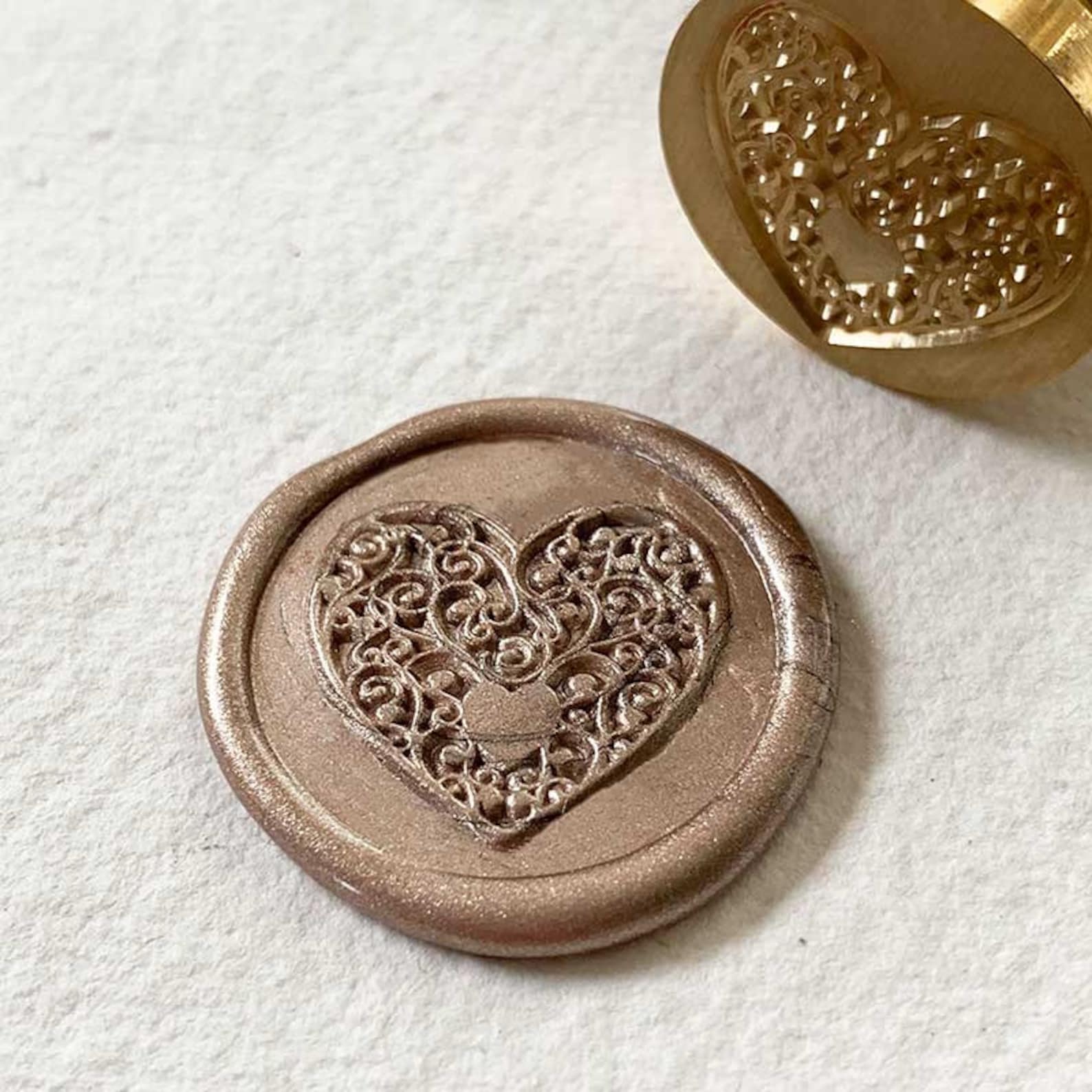 Scroll Heart Wax Seal Stamp Heart Wax Stamp DIY - Etsy Australia