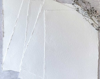 A4 Handmade Cotton Rag Paper in White 150gsm | Pack of 5 | SALE ITEM