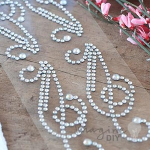 Natalia Flourish Crystal zelfklevende stickers | Decoratieve kristallen stickers | Kleef kristallen decoratie | DIY-huwelijksuitnodigingen | 4