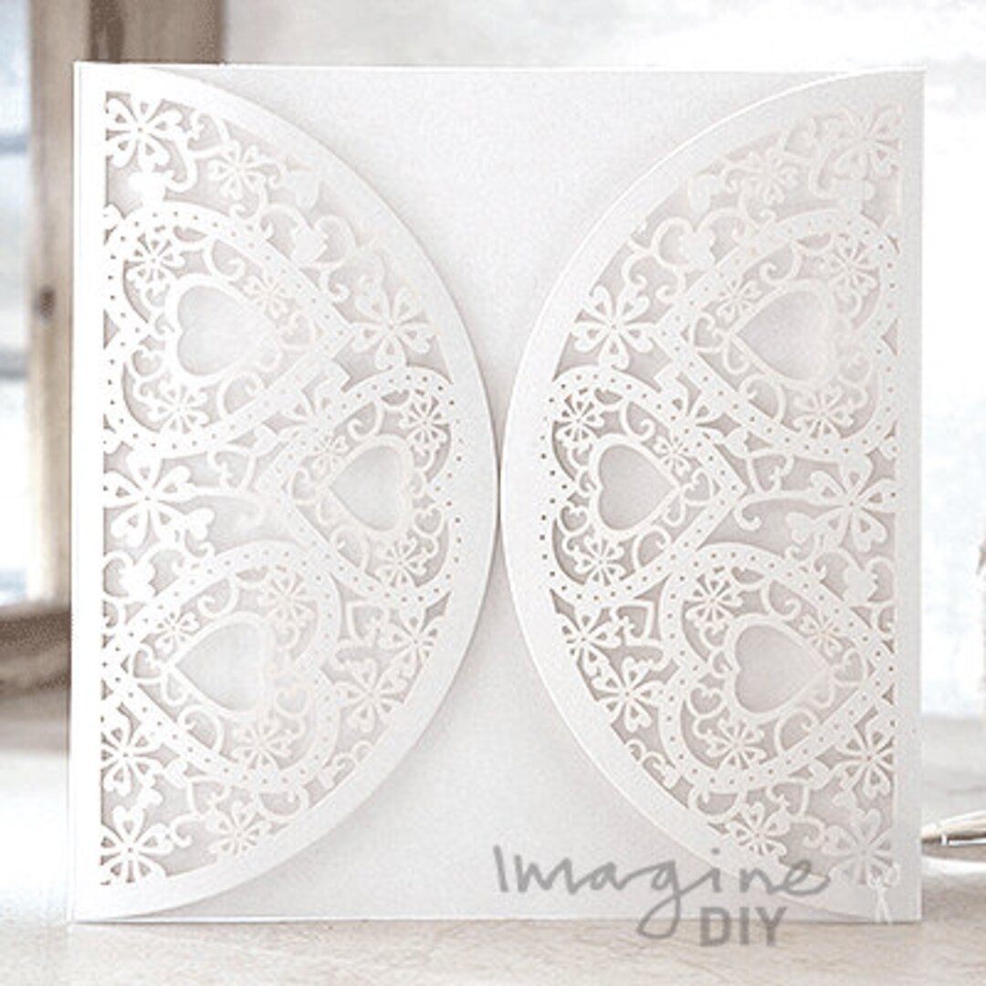 Romantique Laser Cut White Blank Lasercut Invitations and Stationery ...