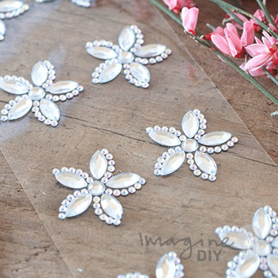 Wedding Invitation Sticker Gems/Acrylic Rhinestone Pearl Cluster Sticker  Sheets/Self Adhesive Diamante Embellishments for Crafts