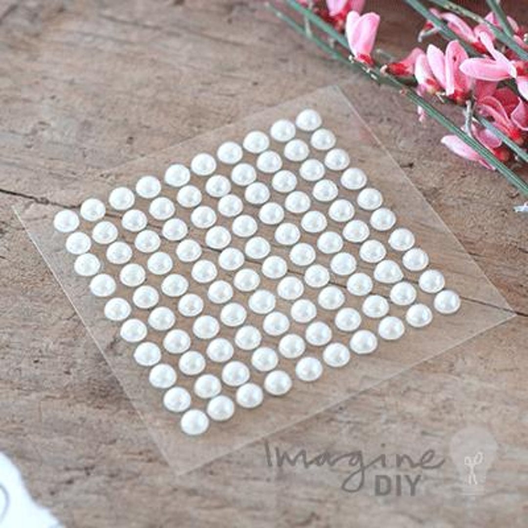 Pearl Sticker Paper 4mm Self Adhesive Pearls (sheet of 100) | Pearl Stickers | Small Stick ...