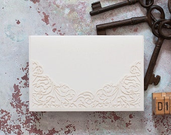 Juliette Wedding Invitation - Ivory | Blank laser cut invitation holder | DIY invitation for wedding and events | Invitation wallet | pocket