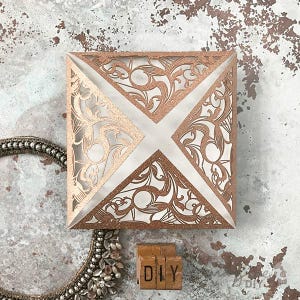 Extravaganza Glitter Wedding Invitation in- Rose Gold | Blank laser cut invitation in Rose Gold | Luxury DIY wedding invitation supplies