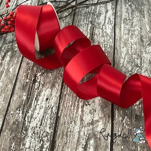 Red Satin Ribbon | 10 Meter Roll of Bright Red Satin Ribbon | 6mm, 13mm, 16mm, 19mm, 25mm or 38mm wide
