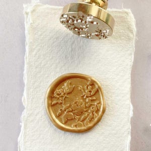 Botanica - Cire d'étanchéité | Tampon de cire à cacheter floral | Cachet de cire d'invitation avec motif floral | Joint d'enveloppe avec fleurs