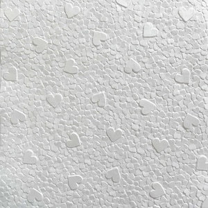 Hearts Embossed Paper Snow White  ImagineDIY