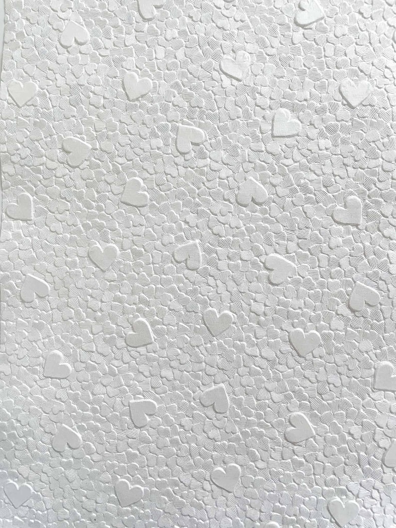 Hearts Embossed Paper Snow White  ImagineDIY