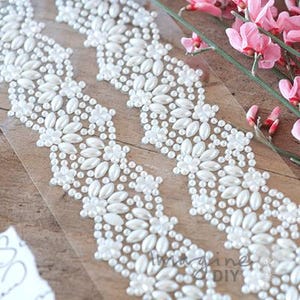 Antoinette Pearl - zelfklevende rijen | Decoratieve parelstickers | Stickers parelkant | Plak pareldecoratie | DIY-uitnodigingen