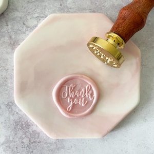 Keramikwachsstempel matt - Rosa Marmor | Dekorative Matte zur Herstellung von Wachssiegeln und Stempeln | Sechseckige Wachssiegelfliese