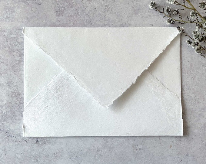 A4 Handmade Paper in White PACK OF 5 SHEETS A4 Recycled Cotton Rag ...