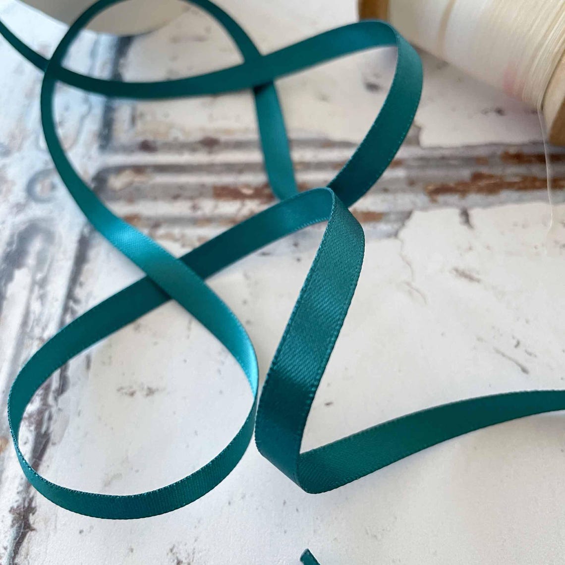 Teal Satin Ribbon | Roll of Teal Green Ribbon in Various Widths | 6mm ...