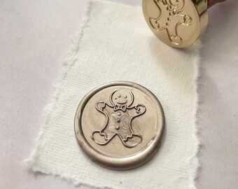 Gingerbread Man - Wax Stamp | Cute Brass Stamp for Making Wax Seals for Invitations | Sealing Wax Stamp