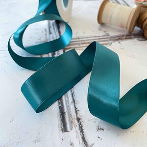 Teal Satin Ribbon | Roll of Teal Green Ribbon in Various Widths | 6mm ...