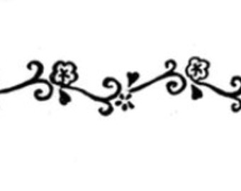 Flower Border Stamp | Ink Stamp | Decorative stamp | 10.5cm X 1cm  stamp | Rubber Stamp | Craft Stamp