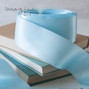 Pale Blue Satin Ribbon | Light Blue Satin Ribbon in Various Widths | 13mm, 16mm, 19mm, 25mm or 38mm wide