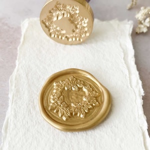 Garland - Wax Seal | Botanical Wax Stamp with Brass Head | Floral Wax Seal for Invitations and Envelopes | Sealing Wax Stamp