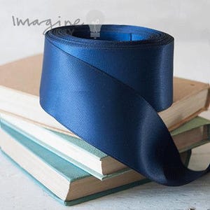 Navy Satin Ribbon | Navy Blue Ribbon Available in Various Sizes | 13mm, 16mm, 19mm, 25mm or 38mm wide.