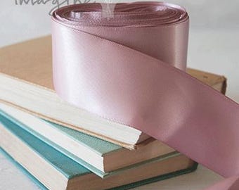 Dusky Pink Satin Ribbon | Available in a Variety of Widths | 6mm, 13mm, 16mm, 25mm, 38mm or 100mm wide | Perfect Wedding Ribbon