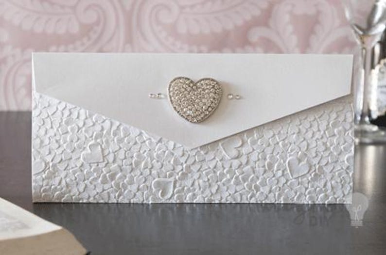 Hearts Embossed Paper Snow White  ImagineDIY
