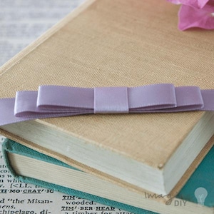 Flat Bow in Dusky Lilac | Single or Double Loop Pre Made Bows for Wedding Invitations, Gift Wrapping and Stationery etc.