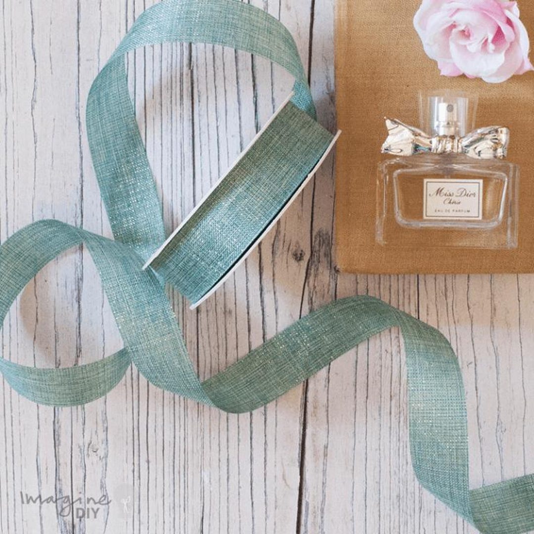 Sea Green Lustre Ribbon | Pearlised Ribbon in Light Teal | Natural ...