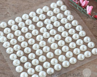 6mm Self Adhesive Pearls sheet of 100 Stick on Pearls Decorative Pearl  Stickers DIY Invitation Decorations Card Making 