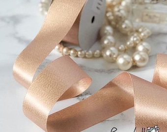 Rose Gold Sparkle Ribbon | Sparkly Rose Gold Ribbon | Metallic Sheen Ribbon | 16mm, 22mm or 38mm Wide