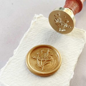 Wild Flowers - Wax Seal | Floral Stamp to Make Wax Seals | Pretty Stamp for Invitations | Envelope Seal