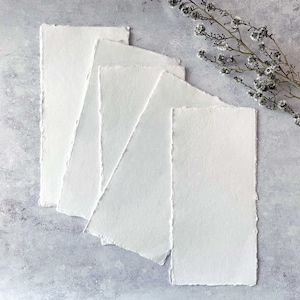 DL Handmade Cotton Rag Paper in White 150gsm | Pack of 5 | SALE ITEM
